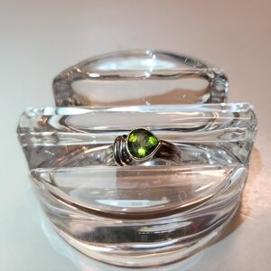 Sterling Silver Peridot Ring – 925 – Modern Organic Design
